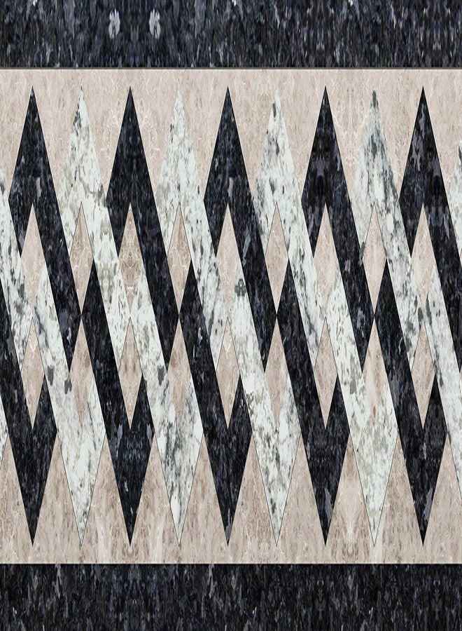 WallDesign Decor Border Sticker - Marble Stone Interlink Pattern - 3 inch by 10 ft - for Bathroom, Kitchen, Living Room Wall - Glossy Laminated Waterproof PVC Roll - Image 1